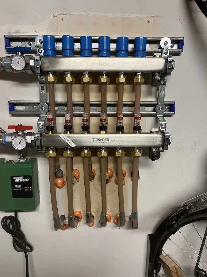 Plumber performing Gas Line Installation at a residential property in Easton